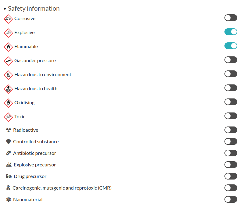 edit a compound safety section