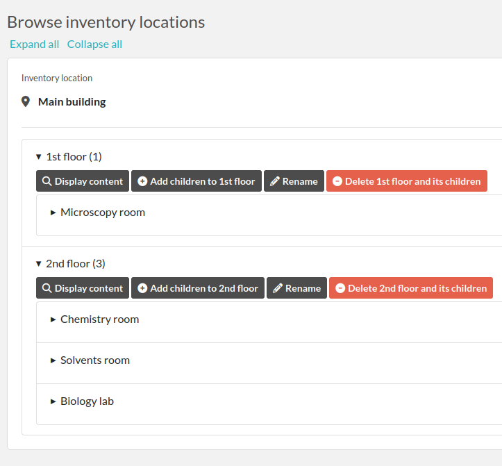 Inventory page