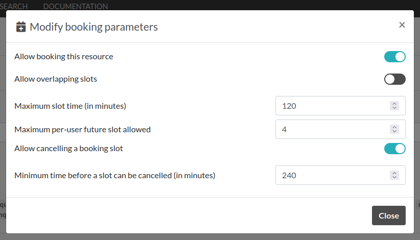 modify booking modal