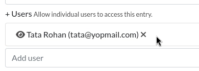 permissions for user 2