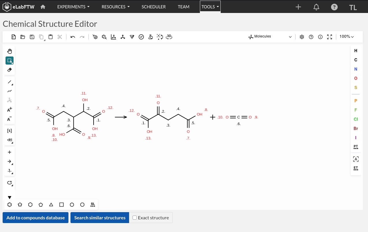 Chemical structure editor