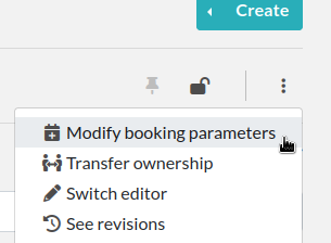 modify booking menu